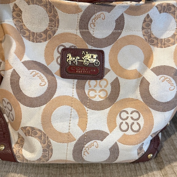 Coach Signature Canvas Shoulder Bag - Cream and Brown shoulder strap included - Picture 2 of 8